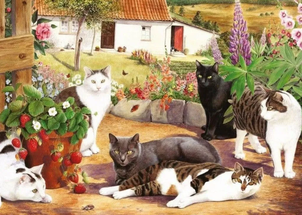 House of Puzzles Extra Large Pieces* - Cool Cats - 500Xl Piece Jigsaw Puzzle