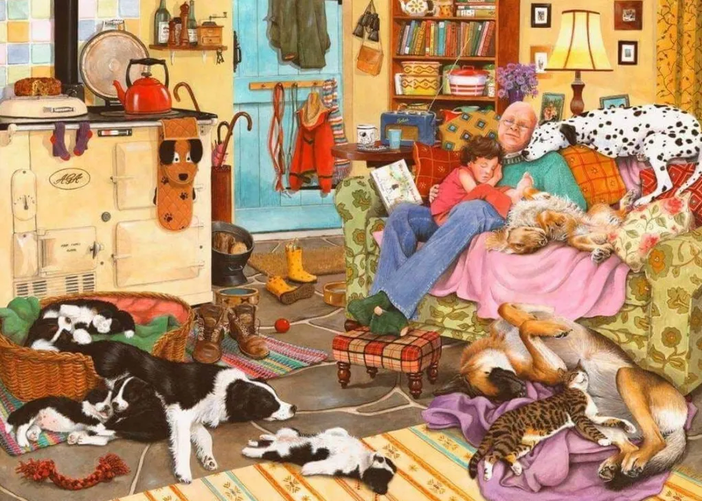 House of Puzzles 1000 Pieces* - Dog Tired - 1000 Piece Jigsaw Puzzle