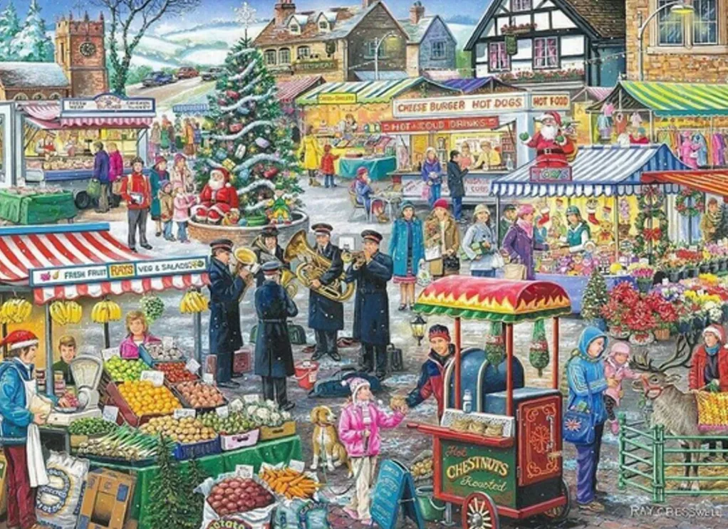 House of Puzzles 1000 Pieces* - Festive Market No 5 - Find The Difference - 1000 Piece Jigsaw Puzzle