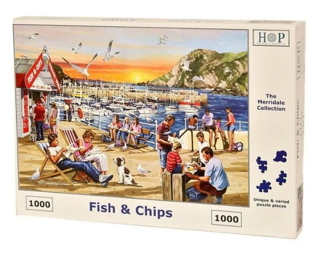 House of Puzzles 1000 Pieces* - Fish & Chips - 1000 Piece Jigsaw Puzzle