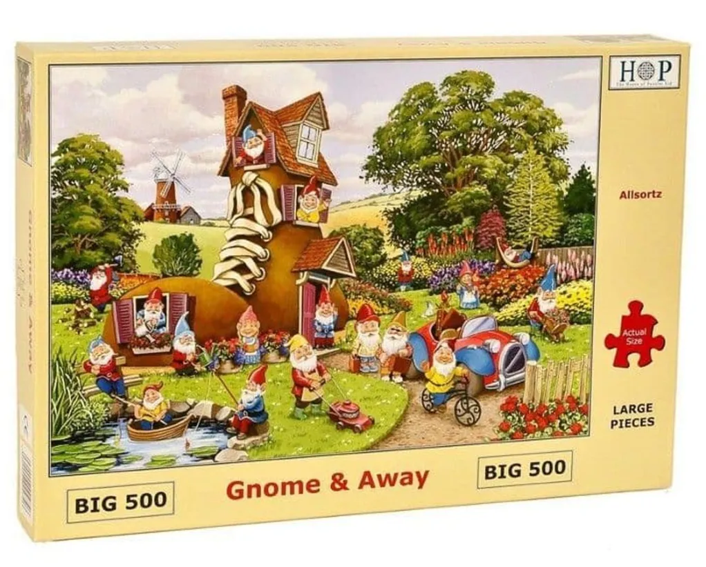 House of Puzzles Extra Large Pieces* - Gnome & Away - 500Xl Piece Jigsaw Puzzle