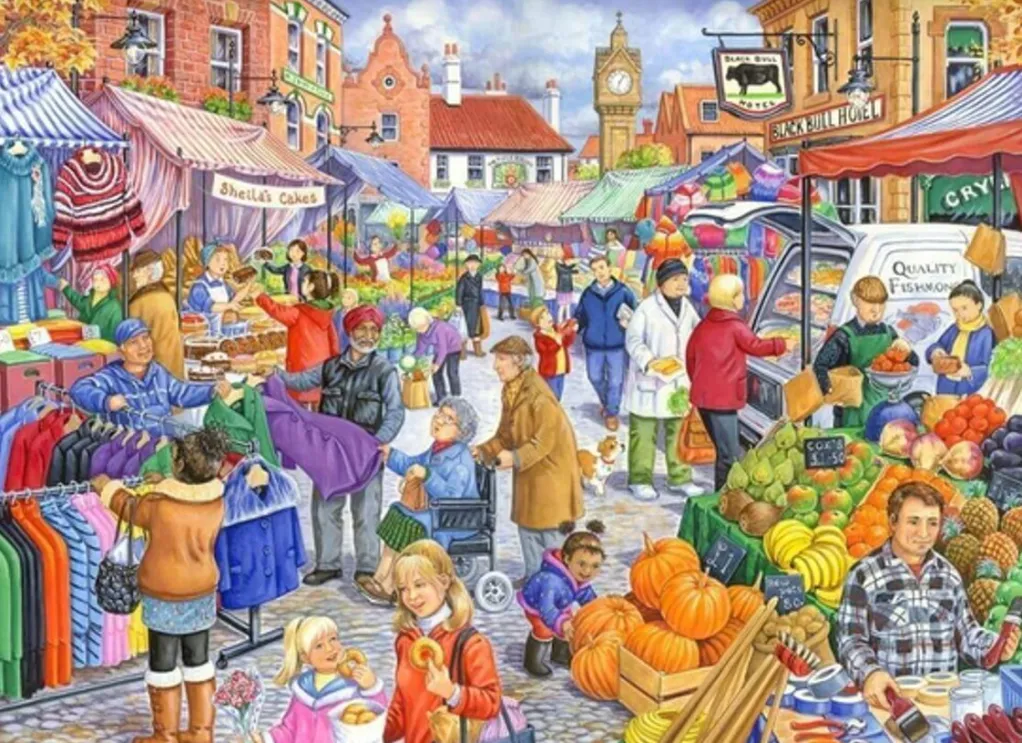 House of Puzzles Extra Large Pieces* - Market Day - 250Xl Piece Jigsaw Puzzle
