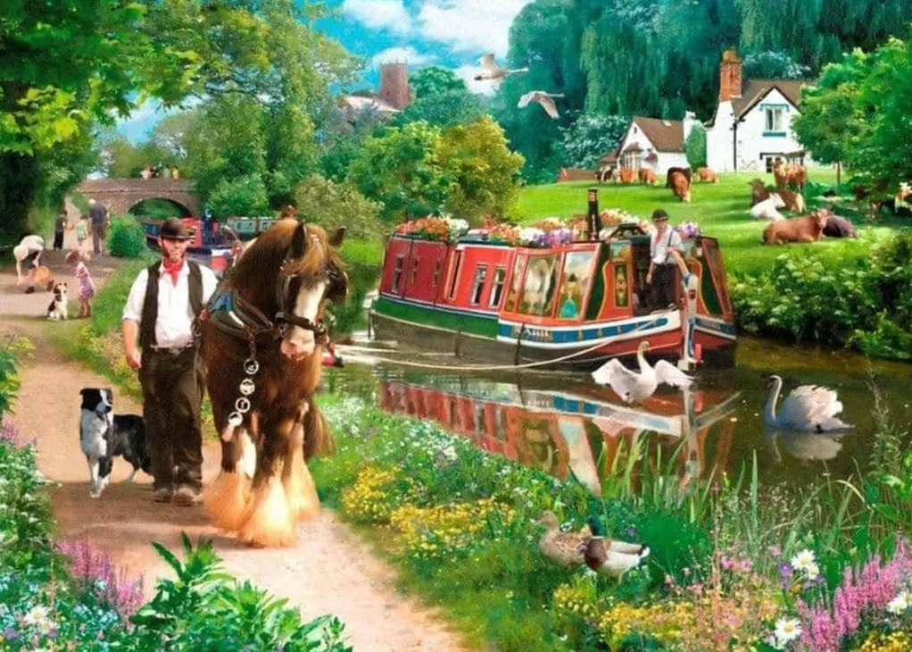House of Puzzles 1000 Pieces* - Tow Path - 1000 Piece Jigsaw Puzzle