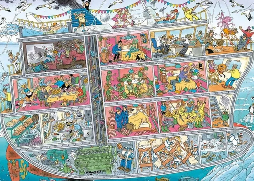Jumbo 1000 Pieces*Jan Van Haasteren - Cruise Ship - 1000 Piece Jigsaw Puzzle