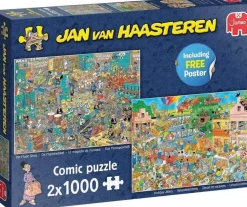 Jumbo 1000 Pieces*Jan Van Haasteren - The Music Shop & Holiday Jitters 2 X 1000 Piece Jigsaw Puzzle