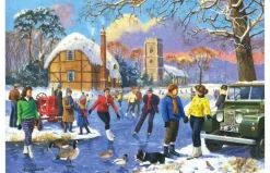 Kidicraft 1000 Pieces* - Skating By The Church - 1000 Piece Jigsaw Puzzle