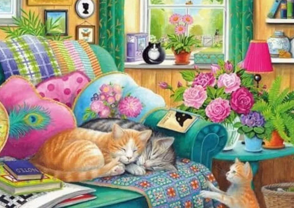Otter House Extra Large Pieces* - Cat Naps - 500Xl Piece Jigsaw Puzzle