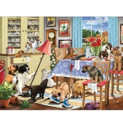 Otter House 1000 Pieces* - Dogs In The Dining Room - 1000 Piece Jigsaw Puzzle