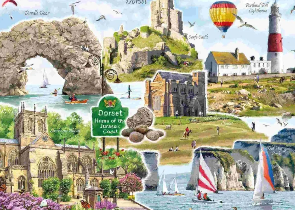Otter House 1000 Pieces* - Dorset Montage - 1000 Piece Jigsaw Puzzle