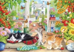 Otter House 1000 Pieces* - Greenhouse Cats - 1000 Piece Jigsaw Puzzle