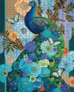 Pomegranate 1000 Pieces* - David Galchutt - Floral Peacock - 1000 Piece Jigsaw Puzzle