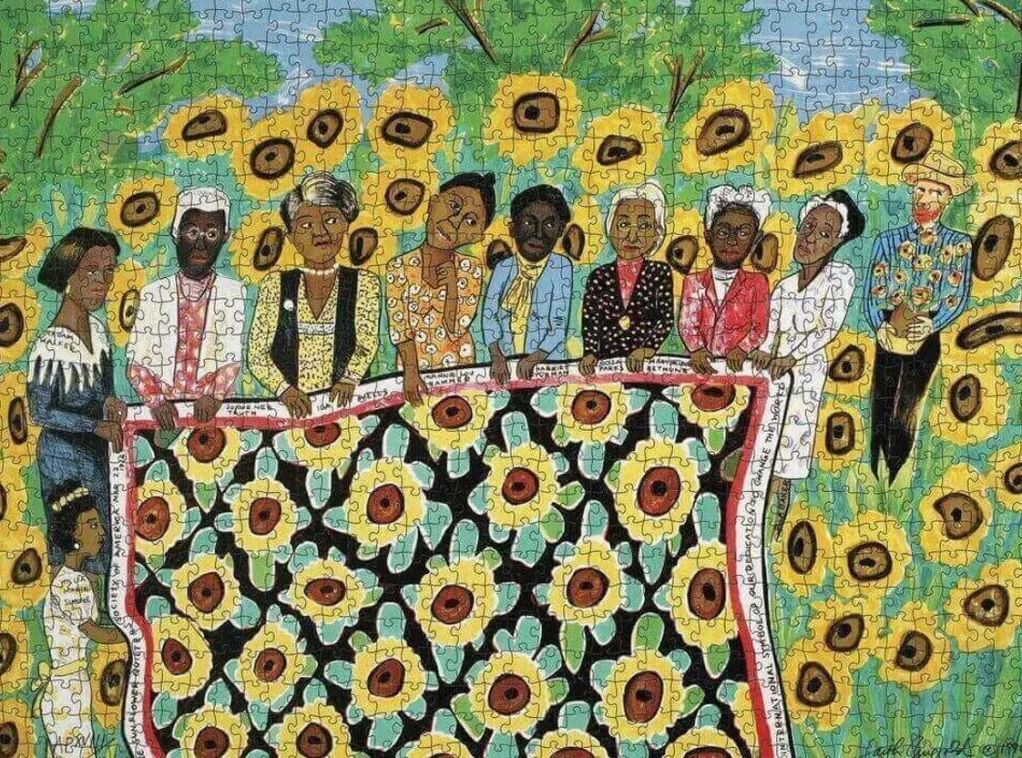 Pomegranate 1000 Pieces* - Faith Ringgold - Sunflower Quilting Bee At Arles - 1000 Piece Jigsaw Puzzle