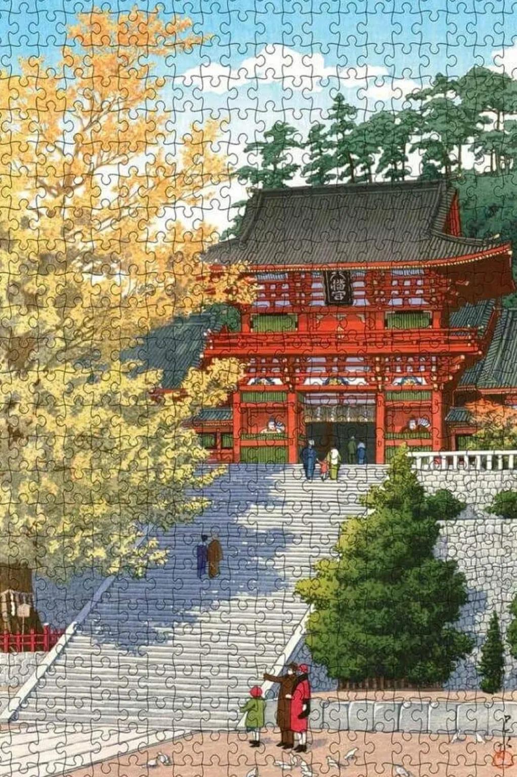 Pomegranate 500 Pieces* - Kawase Hasui - Tsurugaoka Hachiman Shrine - 500 Piece Jigsaw Puzzle