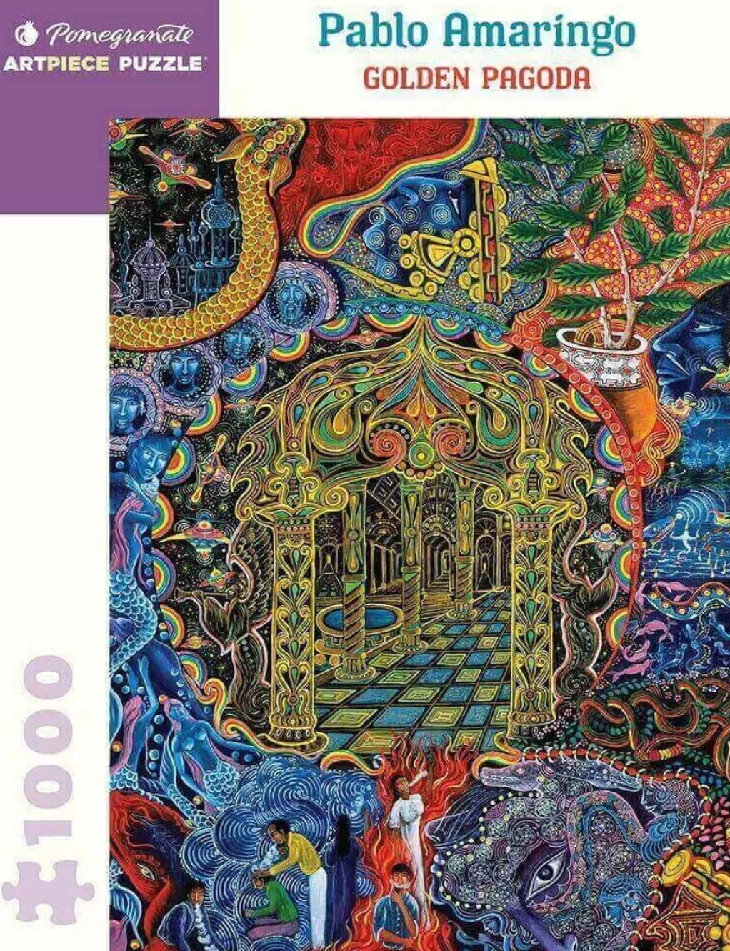 Pomegranate 1000 Pieces* - Pablo Amaringo - Golden Pagoda - 1000 Piece Jigsaw Puzzle