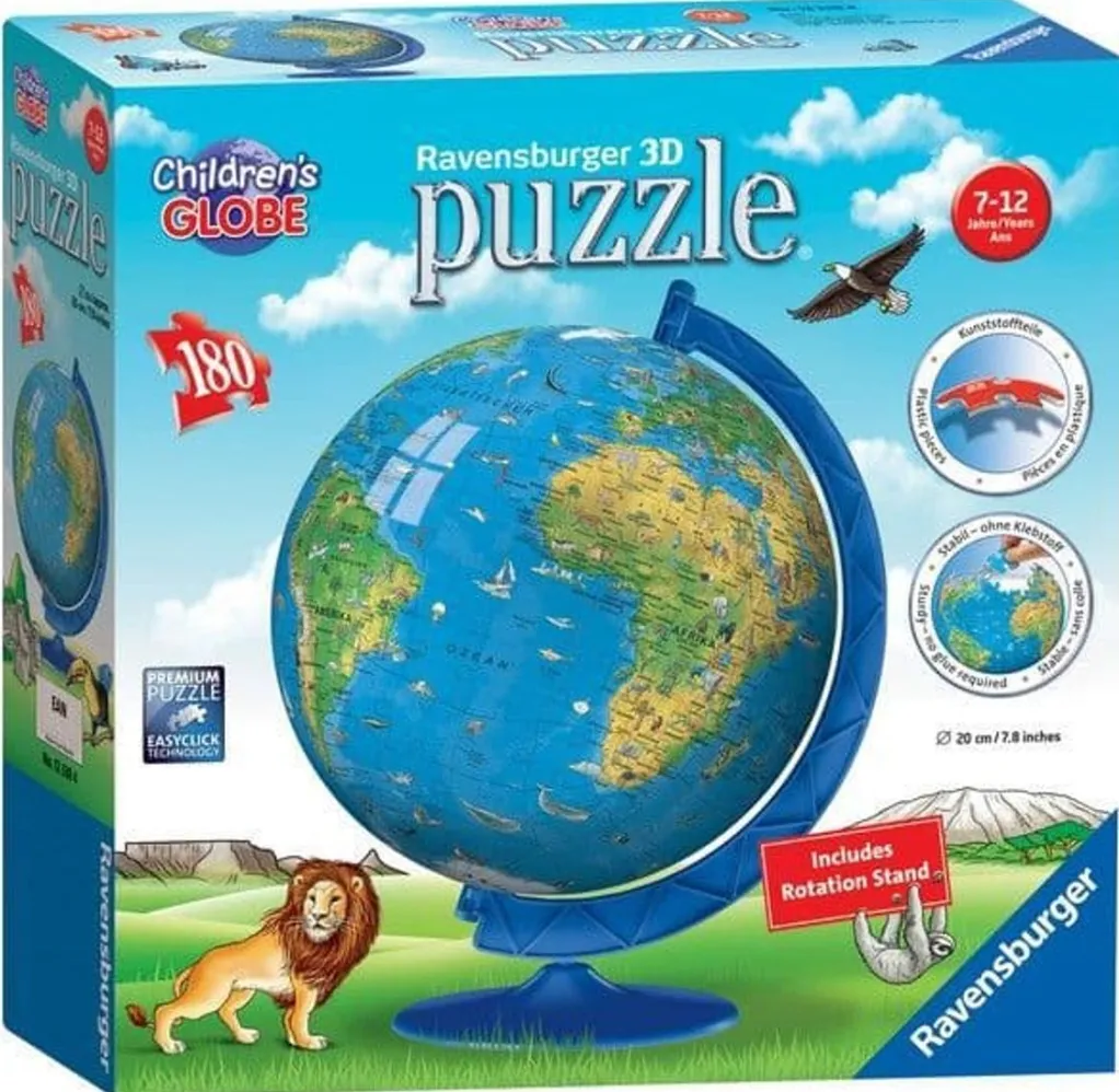 Ravensburger 300 Pieces & Under* - Children World Map 3D Jigsaw- 180 Piece Jigsaw Puzzle