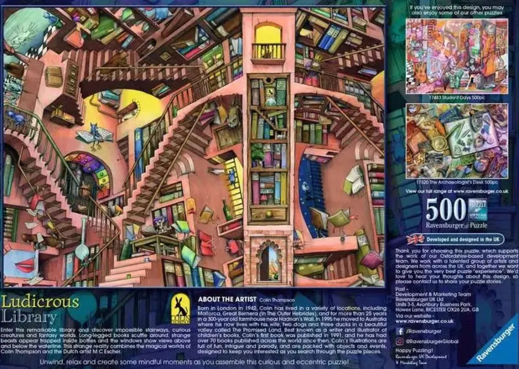 Ravensburger 500 Pieces* - Colin Thompson - Ludicrous Library - 500 Piece Jigsaw Puzzle