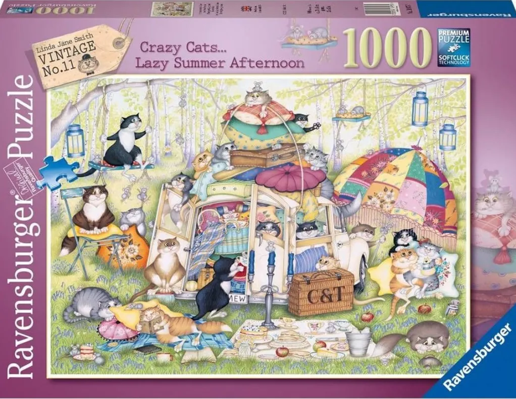 Ravensburger 1000 Pieces* - Crazy Cats - Lazy Summer Afternoon - 1000 Piece Jigsaw Puzzle