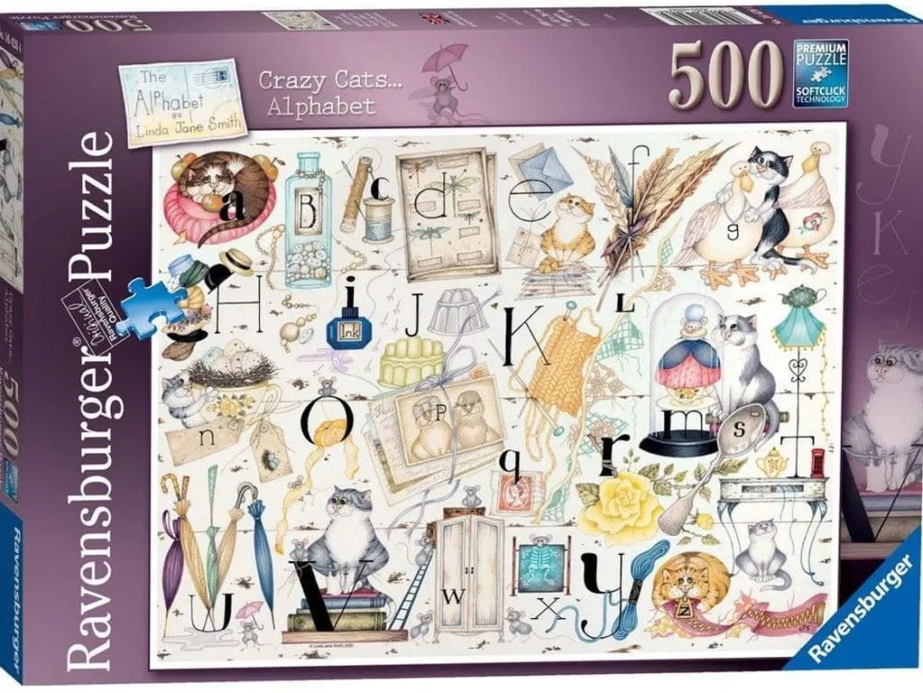 Ravensburger 500 Pieces* - Crazy Cats - Alphabet - 500 Piece Jigsaw Puzzle