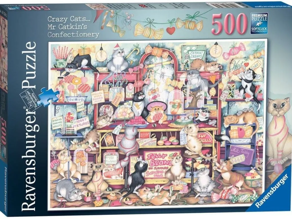 Ravensburger 500 Pieces* - Crazy Cats - Mr Catkin Confectionery, 500 Piece Jigsaw Puzzle
