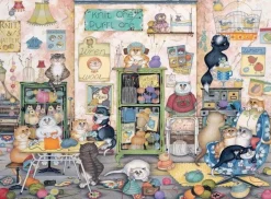 Ravensburger 500 Pieces* - Crazy Cats - Vintage - Knit One Purrl One - 500 Piece Jigsaw Puzzle