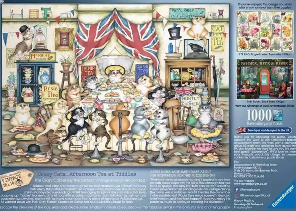 Ravensburger 1000 Pieces* - Crazy Cats - Afternoon At Tiddles - 1000 Piece Jigsaw Puzzle