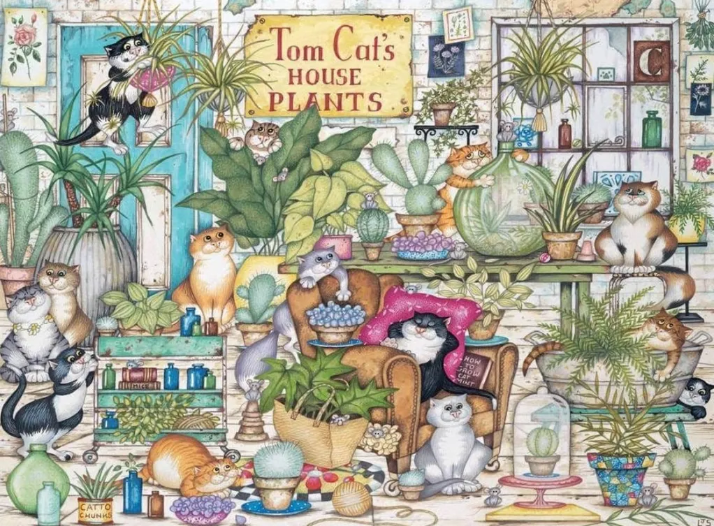 Ravensburger 500 Pieces* - Crazy Cats - Tom Cat'S House Plants - 500 Piece Jigsaw Puzzle
