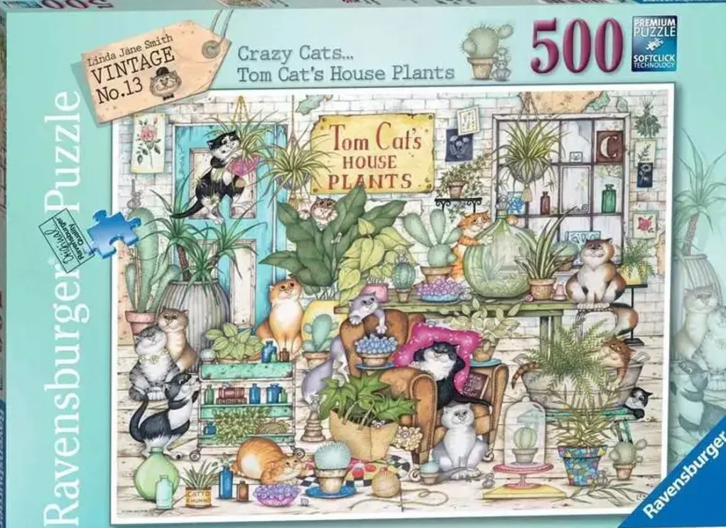 Ravensburger 500 Pieces* - Crazy Cats - Tom Cat'S House Plants - 500 Piece Jigsaw Puzzle