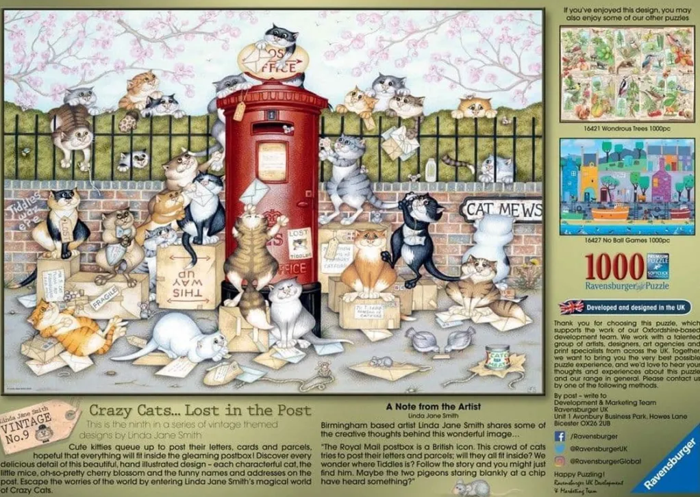 Ravensburger 1000 Pieces* - Crazy Cats - Lost In The Post - 1000 Piece Jigsaw Puzzle