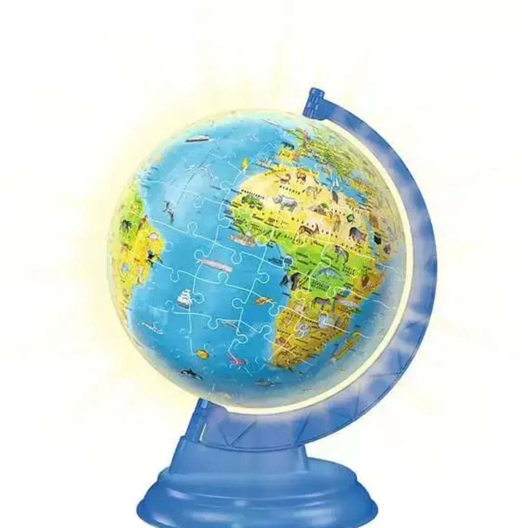 Ravensburger 300 Pieces & Under* - 3D Puzzle Ball Children'S World Map Light Up - 180 Pieces