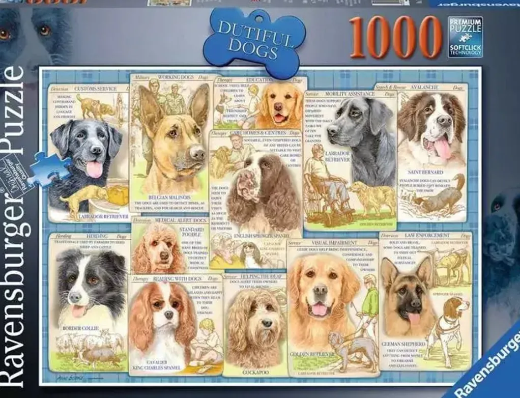 Ravensburger 1000 Pieces* - Dutiful Dogs - 1000 Piece Jigsaw Puzzle