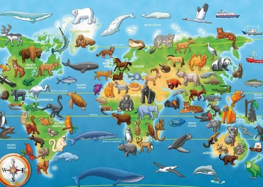 Ravensburger 100 Pieces & Under* - Endangered Animals Giant Floor - 60 Piece Jigsaw Puzzle