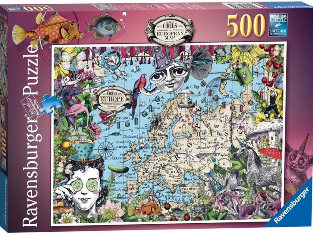 Ravensburger 500 Pieces* - European Map Quirky Circus, 500 Piece Jigsaw Puzzle