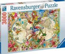Ravensburger 3000 Pieces & Above* - Flora & Fauna World Map - 3000 Piece Jigsaw Puzzle