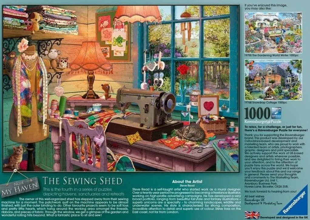 Ravensburger 1000 Pieces* - My Haven No 4 - The Sewing Shed - 1000 Piece Jigsaw Puzzle