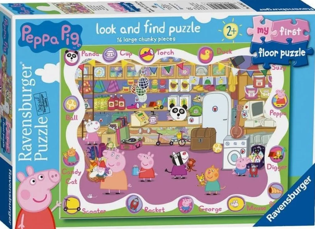 Ravensburger 100 Pieces & Under* - Peppa Pig Look And Find - 16 Piece Jigsaw Puzzle