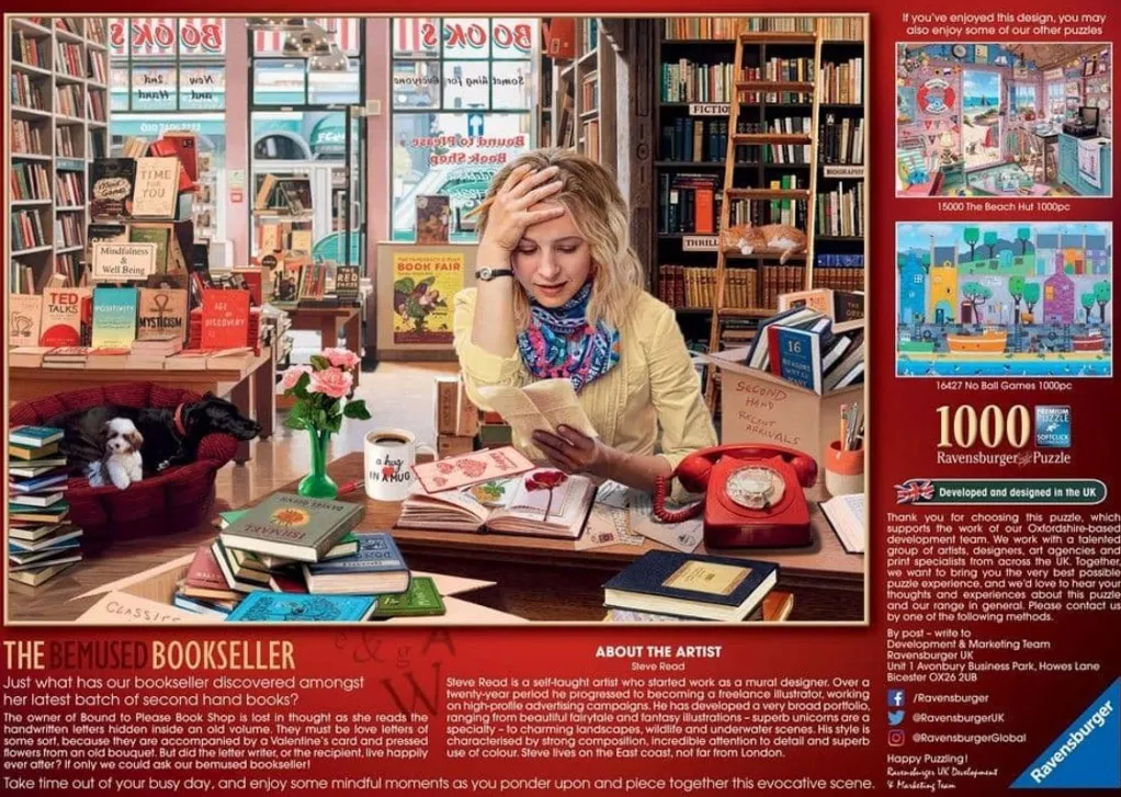 Ravensburger 1000 Pieces* - The Bemused Bookseller - 1000 Piece Jigsaw Puzzle