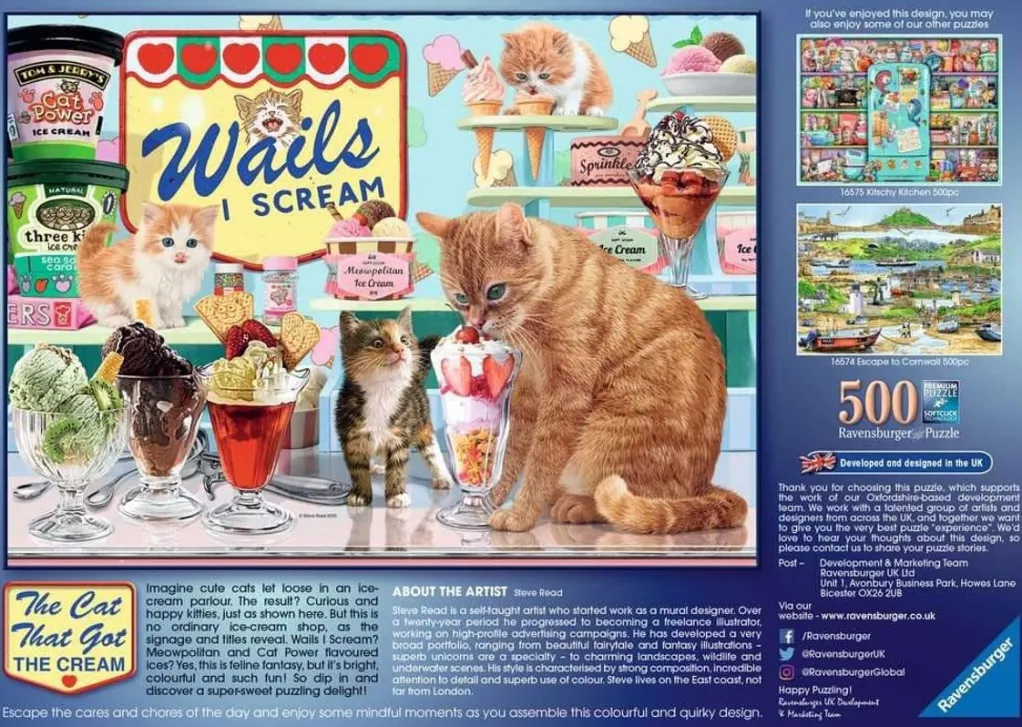 Ravensburger 1000 Pieces* - The Cat That Got The Cream, 500 Piece Jigsaw Puzzle