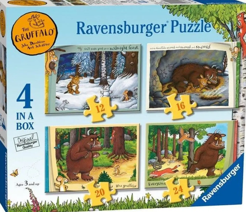 Ravensburger 100 Pieces & Under* - The Gruffalo - 4 In A Box Jigsaw Puzzle