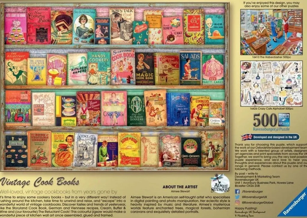 Ravensburger 500 Pieces* - Vintage Cook Books - 500 Piece Jigsaw Puzzle