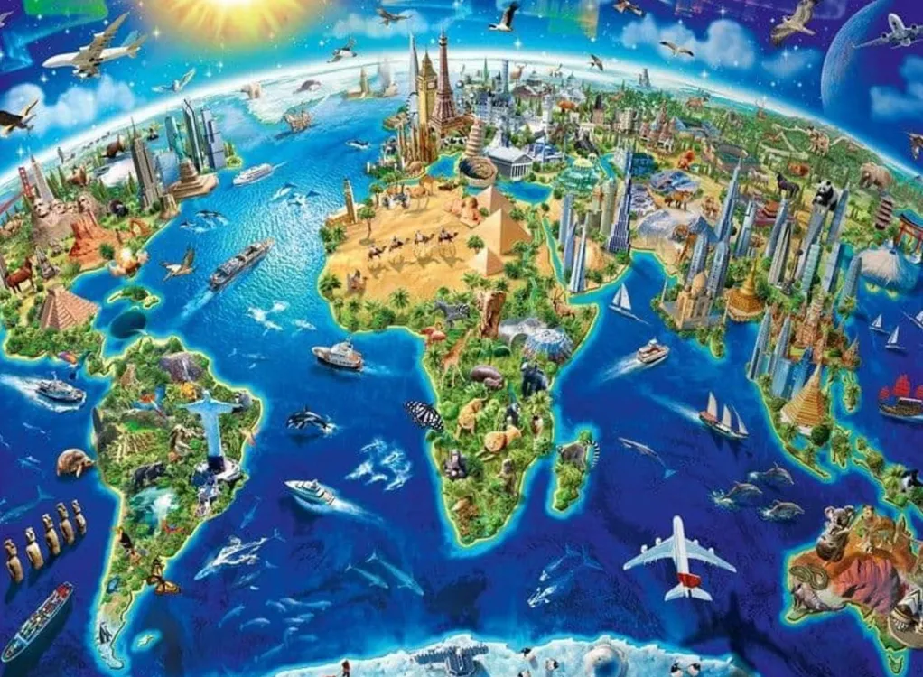 Ravensburger 300 Pieces & Under* - World Landmarks Map - 200Xxl Piece Jigsaw Puzzle