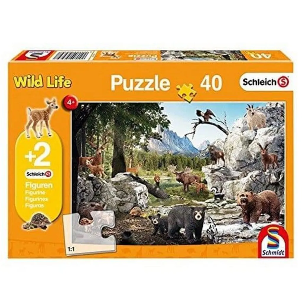 Schmidt 100 Pieces & Under* - Schleich - Animals Of The Forest 40 Piece Jigsaw Puzzle