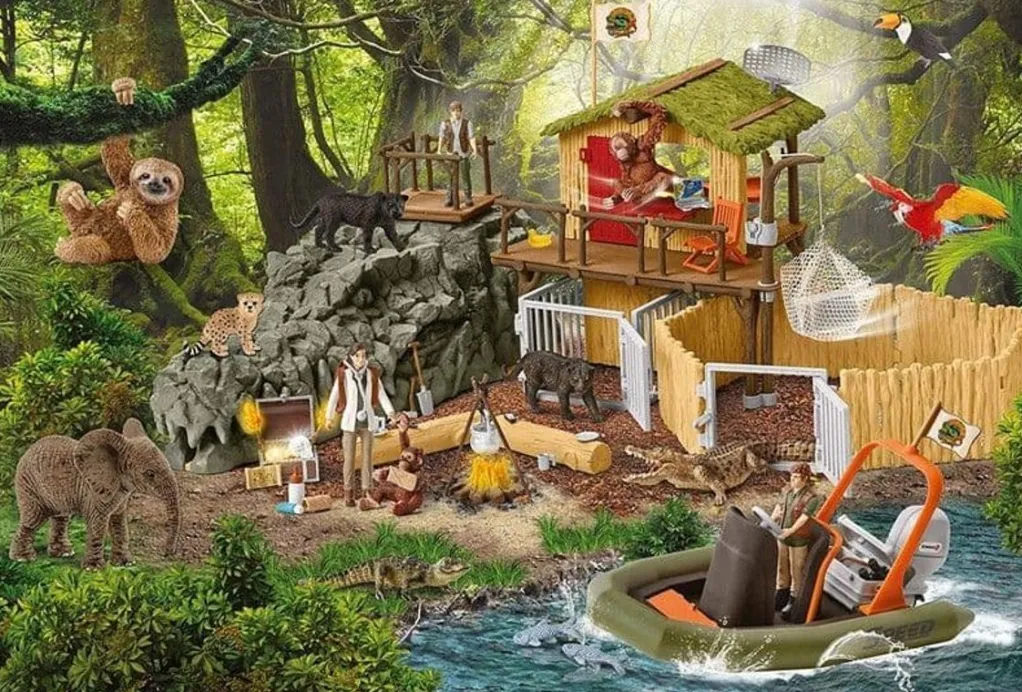 Schmidt 100 Pieces & Under* - Schleich - Croco Reseach Station 100 Piece Jigsaw Puzzle