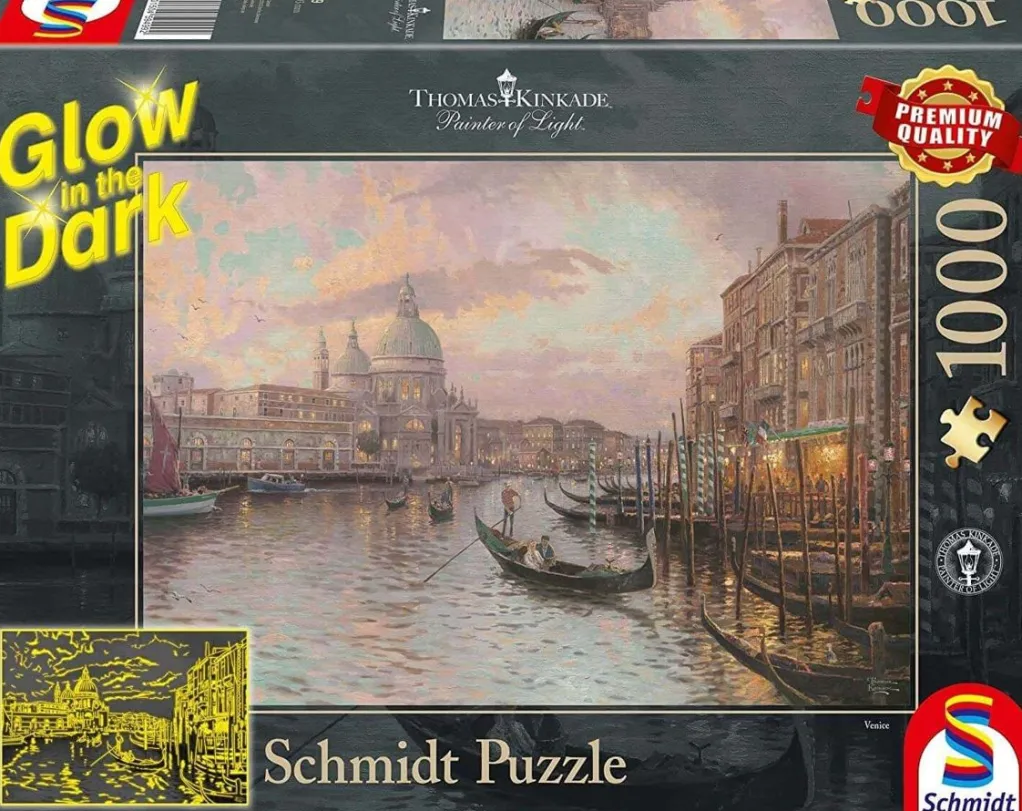 Schmidt 1000 Pieces* - Thomas Kinkade - Venice Glow In The Dark - 1000 Piece Jigsaw Puzzle
