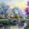 Schmidt 1000 Pieces* - Thomas Kinkade - Lamplight Manor/Winter In Lamplight Manor - 2 X 1000 Piece Jigsaw Puzzle