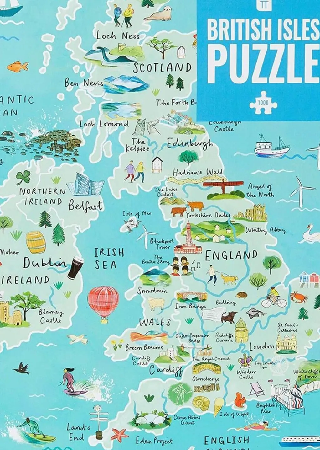 Talking Tables 1000 Pieces* - British Isles Puzzle - 1000 Piece Jigsaw Puzzle