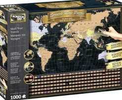 University Games 1000 Pieces* - World Map Scratch Off Puzzle - 1000 Piece Jigsaw Puzzle