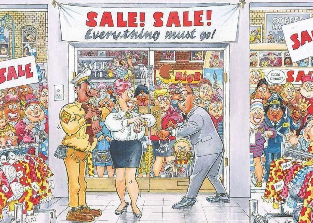 Jumbo 1000 Pieces*Wasgij Retro Mystery 7 Everything Must Go! - 1000 Piece Jigsaw Puzzle