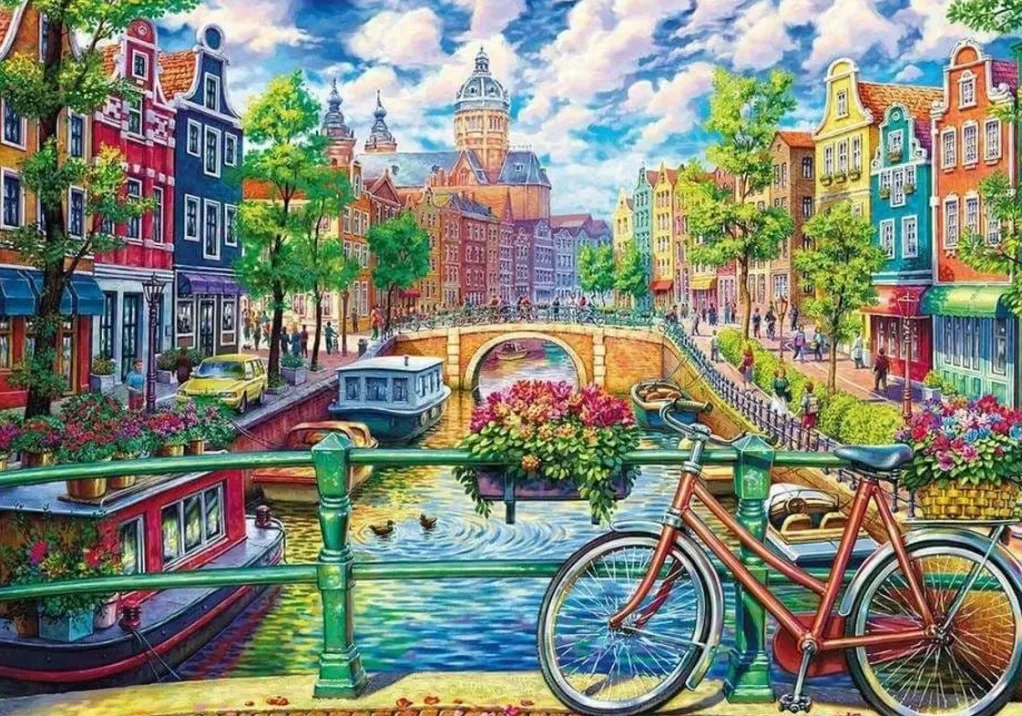 Wentworth 300 Pieces & Under* - Amsterdam Canal - 250 Piece Wooden Jigsaw Puzzle