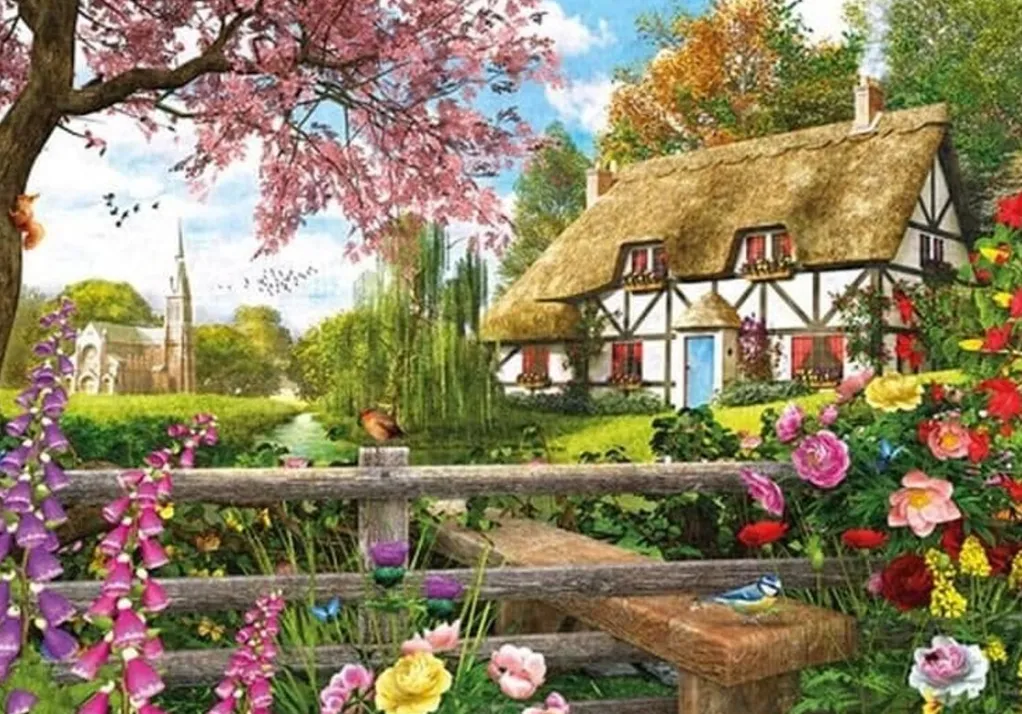 Wentworth 300 Pieces & Under* - Cottage Country Way - 250 Piece Wooden Jigsaw Puzzle
