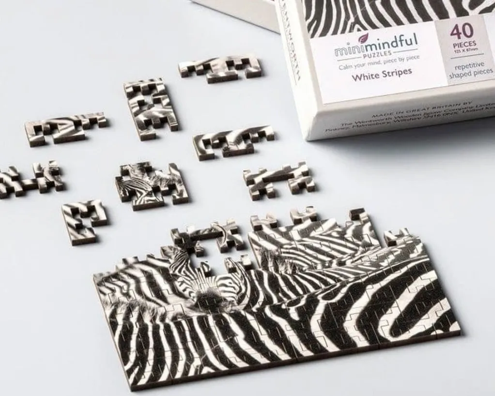 Wentworth 100 Pieces & Under* - White Stripes - 40 Piece Wooden Jigsaw Puzzle